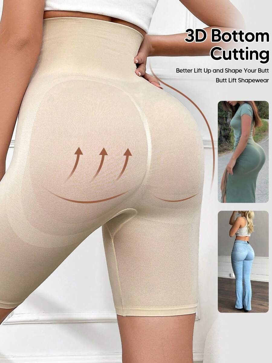 Women's Slim Fit Shaping Shorts, Tummy Control, Butt Lifting, Semi-Sheer