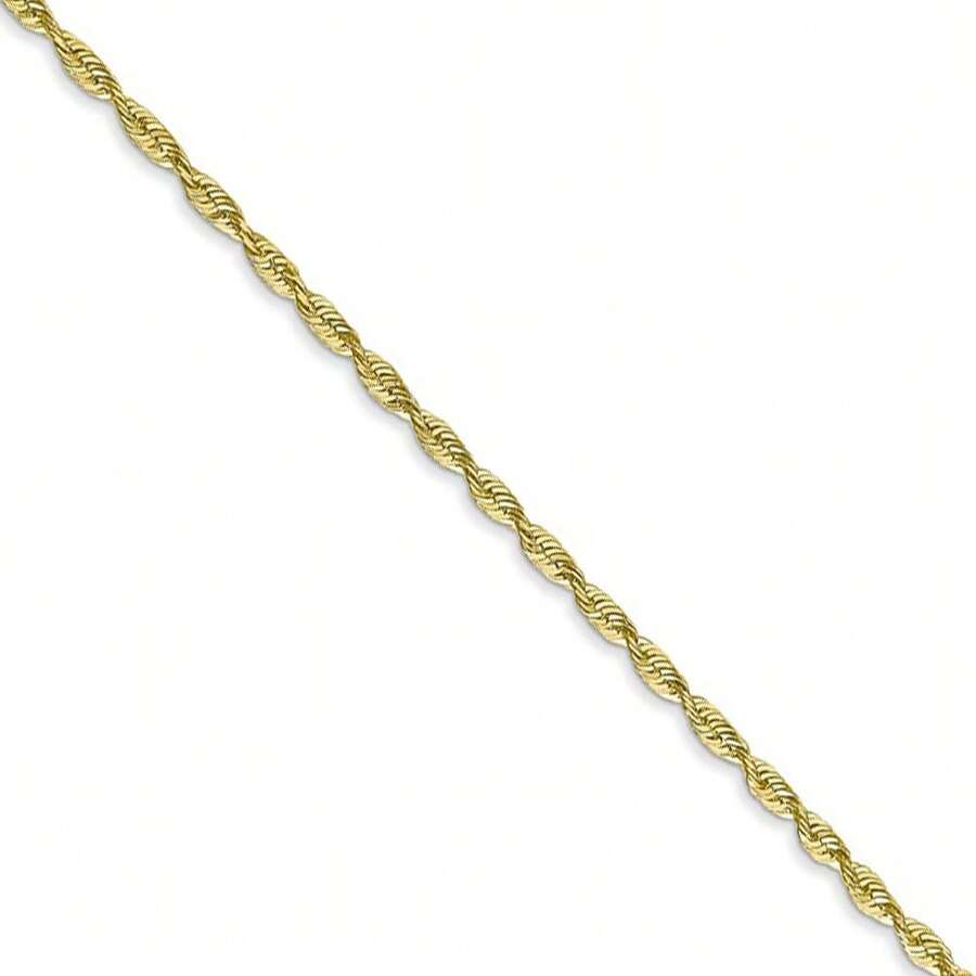 The Black Bow 1.8mm 10k Yellow Gold Diamond Cut Hollow Rope Chain Necklace