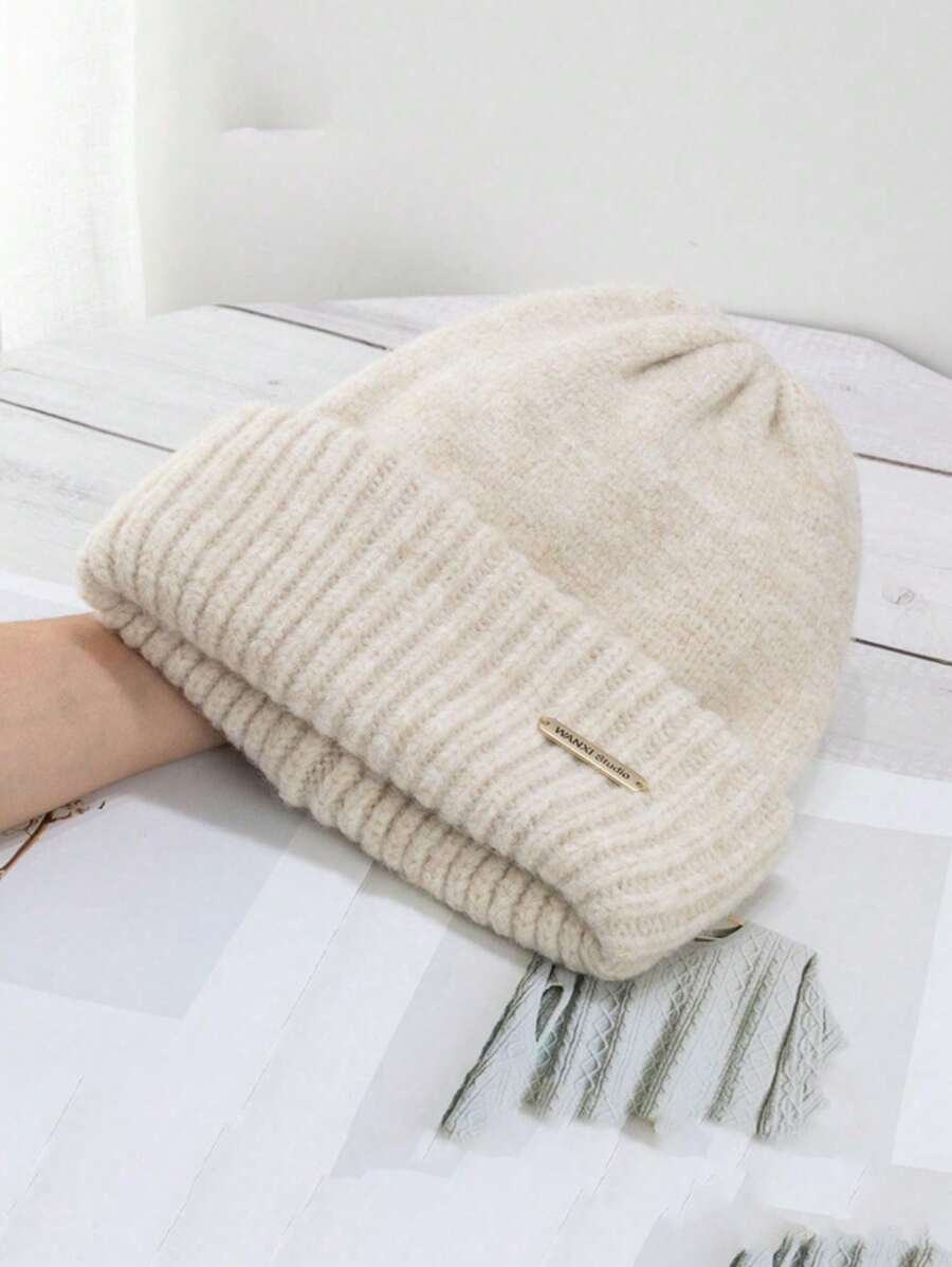 1PC 大头围毛线帽儿童防寒帽秋冬季配灰色宽松保暖针织帽男士随机发WNAIX工作室或WANXI工作室万圣节 - 鐵標針織帽 - 查看 1