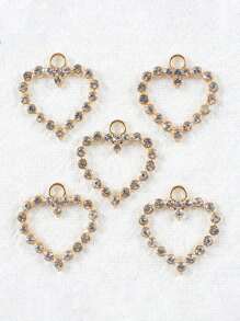 10pcs Heart Shaped DIY Jewelry Pendant Valentines - 10 Heart-shaped Accessories - View 3
