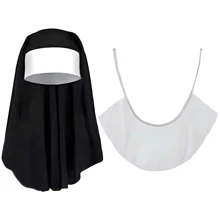 万圣节传教士角色扮演服装，性感欧式制服，圣诞节 - 黑色 - 查看 2