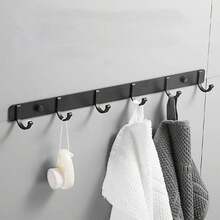 1pc No-Drill Space Aluminum Wall Hook, Kitchen Apron Hanger, Bathroom Robe & Towel Hook,Kitchen Storage,Kitchen Organizer,Kitchen Organiser,Storage Items,Kitchen,Storage,Organizer,Organiser,Organization,Organizers,Drawer Organizer,Travel,Kitchen Items,Kitchen Utensils,Kitchen Tools,Kitchen Things. - Multicolor - View 7