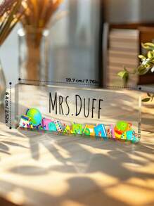 1 tấm bảng tên để bàn bằng acrylic tùy chỉnh, tên có thể thay đổi, trang trí văn phòng, thẻ tên cá nhân hóa, bảng tên, có thể dùng làm quà tặng tựu trường, bảng tên để bàn. - Kiểu 2 - Xem 7