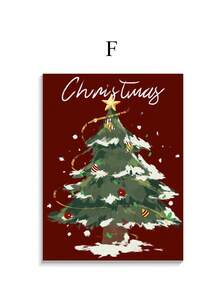 Christmas Tree Santa Claus Pattern Wall Art Paintings For Bedroom And Living Room Decor - Multicolor - View 17