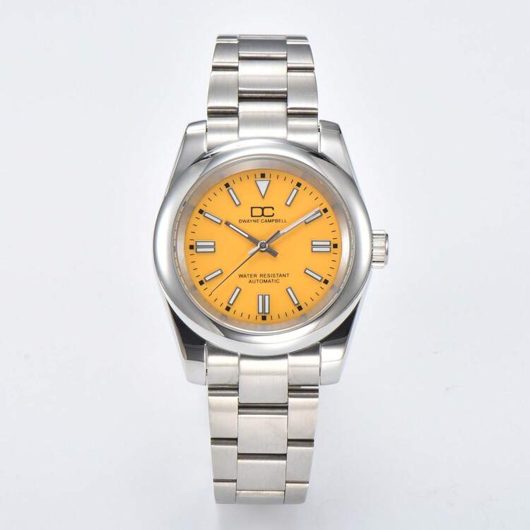 Đồng hồ cơ tự động 39mm dành cho nam, Bộ máy NH35, Vỏ thép không gỉ, Viền trơn, Đồng hồ thể thao, Mặt kính Sapphire, Phát sáng, Chống nước - Bạc - Xem 15