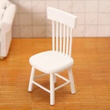 1:12 比例 5 件套木制娃娃屋微型家具餐桌和 4 把椅子，DIY 厨房配件，白色、黑色、天然木色，成人娃娃屋装饰，生日礼物 - 彩色 - 查看 14