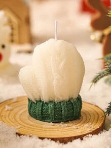 1PC 圣诞香味羊毛迷你手套蜡烛圣诞礼物小礼物创意摆件香薰蜡烛 - 彩色 - 查看 9