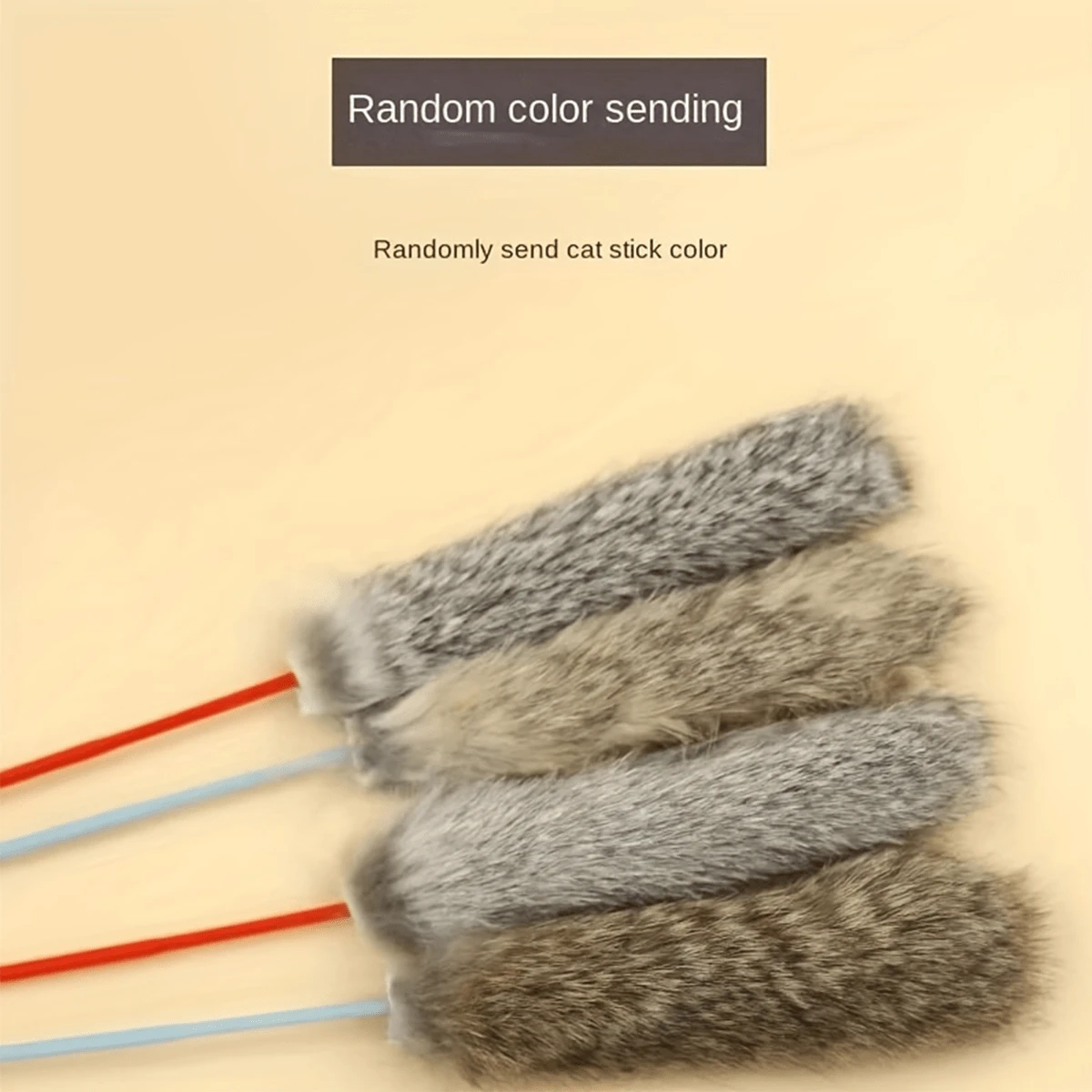 MIN ISO No use Plush Toys Cat Teasing Stick & Fairies Stick Doll Rabbit Fur & Cat Anti-Biting Rod - Multicolor - View 1