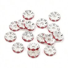 30 件 12 毫米混色波浪水晶珠隔珠适用于 DIY 珠宝制作笔手链工艺配件 - 浪邊鑽圈 - 查看 13