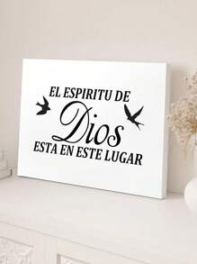 1 Peça Pintura de Lona Espessada, Pôster Cristão Espanhol, Bíblia de Deus, Decoração de Arte de Parede para Quarto, casa e sala, Sem Moldura - Preto e Branco - Visão 1