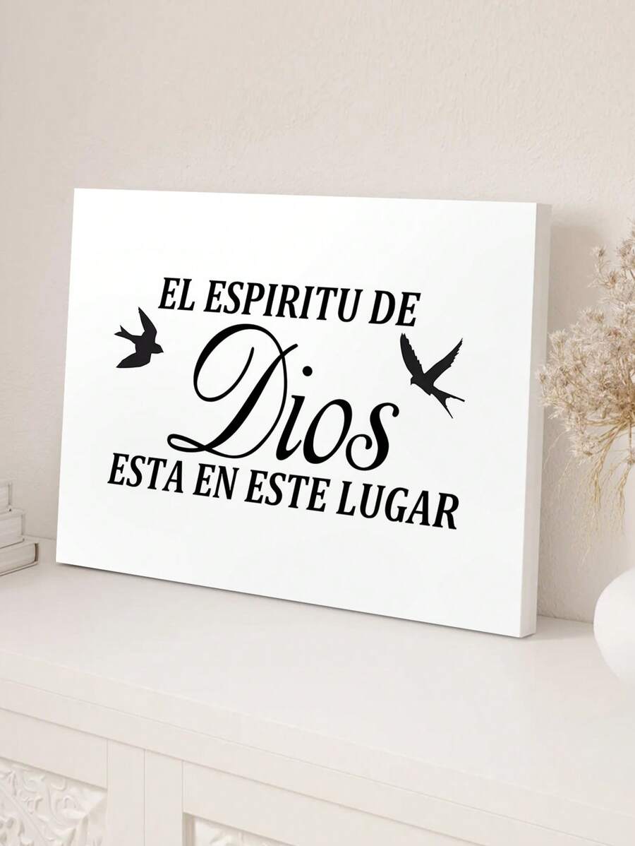 1 Peça Pintura de Lona Espessada, Pôster Cristão Espanhol, Bíblia de Deus, Decoração de Arte de Parede para Quarto, casa e sala, Sem Moldura - Preto e Branco - Visão 1