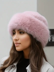 1pc Solid Color Casual Fuzzy Fluffy Patchwork Fisherman Trapper Hat, Warm & Soft, Suitable For Autumn/Winter Party & Everyday Use - Multicolor - View 17