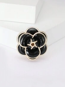 1 件时尚珐琅仿珍珠山茶花胸针，适合女士日常佩戴情人节、妈妈、母亲、母亲节、礼物