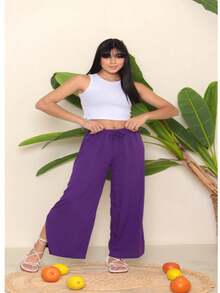 Cropped Ribbed Knit Tank Top For Teen Girls, Fashion Blogger - 白色 - 查看 1