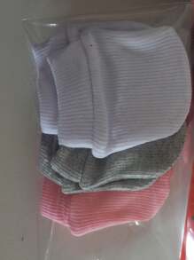 Kit Of 3 Pairs Of Gloves In Various Colors, Boy, Girl And Neutral. 100% Cotton Rib. - 淺粉色 - 查看 2