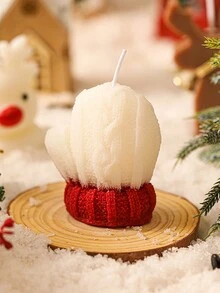 1PC 圣诞香味羊毛迷你手套蜡烛圣诞礼物小礼物创意摆件香薰蜡烛 - 彩色 - 查看 12