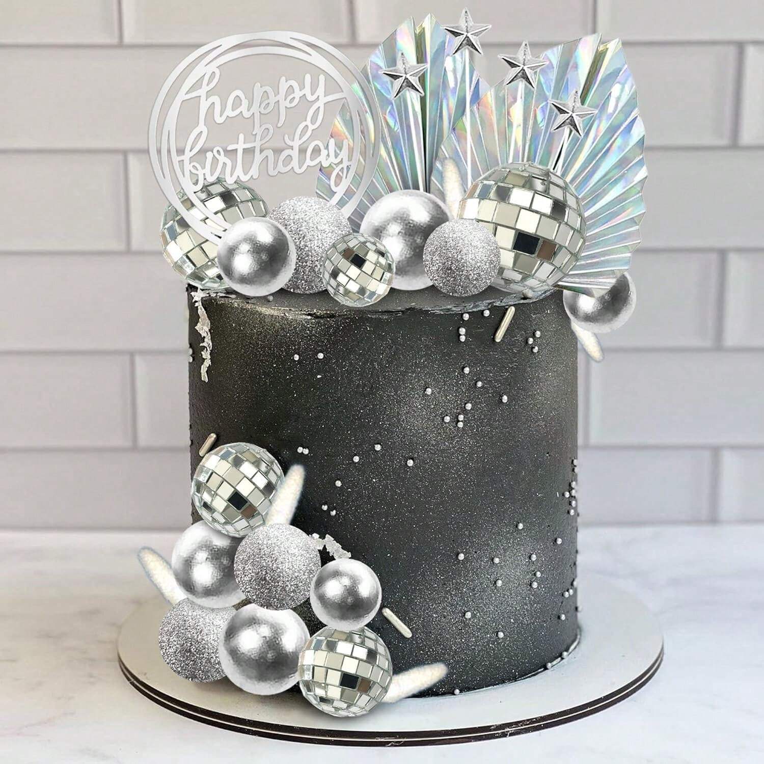 Décorations Gâteau Style Bohème - Fleurs, Perles Dorées Et Blanches - Pour Mariage, Anniversaire, Fête - 13