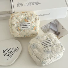 1 个 Ditsy Floral 卫生巾袋，韩式柔软小方形化妆包，便携式多功能化妆包，海洋蓝色，适用于旅行收纳袋、化妆包、化妆包、度假收纳袋、大容量化妆品收纳盒化妆盒，适用于口红、刷子、护肤品、手机、硬币、小物品，适用于家庭、礼物、度假和节日万圣节圣诞节多功能用途，波西米亚风 - 彩色 - 查看 1