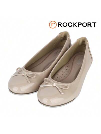 フラットシューズ Rockport Reagan Pump Bow Flats Beige M CI4876 Rockport Feminine Shoes Reagan Pump Bow Flat Shoes Beige