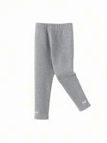 Balabala 年轻女孩打底裤蝴蝶结裤 - 灰色 - 查看 1