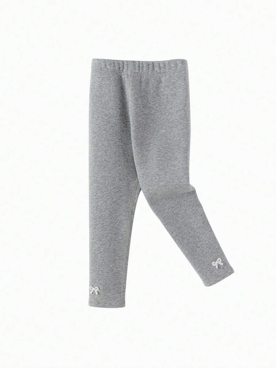 Balabala 年轻女孩打底裤蝴蝶结裤 - 灰色 - 查看 1