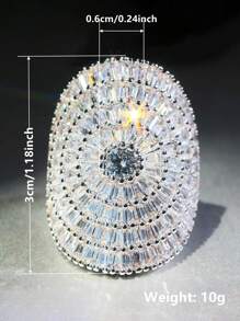 1 件奢华方晶锆石戒指，适合女士婚礼订婚派对珠宝情人节礼物 - 1# - 查看 4