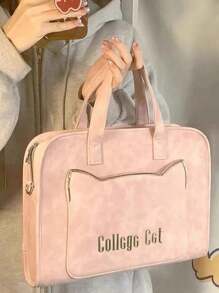 Bolso para portátil Apple de 15.6"/16" para mujer, maletín de mano de alta calidad para el tránsito, estuche para portátil, funda para portátil, bolsa de ordenador, cubierta para portátil para el aula, para la escuela, Mac Book, regalo para profesores, accesorios de oficina, Día del Maestro - Rosa - Ver 1
