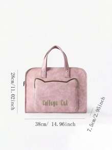 Bolso para portátil Apple de 15.6"/16" para mujer, maletín de mano de alta calidad para el tránsito, estuche para portátil, funda para portátil, bolsa de ordenador, cubierta para portátil para el aula, para la escuela, Mac Book, regalo para profesores, accesorios de oficina, Día del Maestro - Rosa - Ver 7