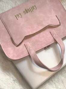 Bolso para portátil Apple de 15.6"/16" para mujer, maletín de mano de alta calidad para el tránsito, estuche para portátil, funda para portátil, bolsa de ordenador, cubierta para portátil para el aula, para la escuela, Mac Book, regalo para profesores, accesorios de oficina, Día del Maestro - Rosa - Ver 5