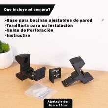 Base Soporte Para Barra De Sonido Ajustable De Pared Bocina Entre 6 y 10 Centímetros de Ancho - Negro - Ver 5