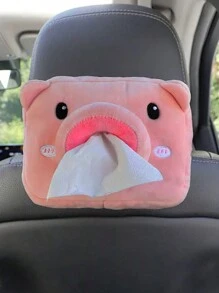 1 pieza Caja de pañuelos montada en el coche con diseño de animal creativo, caja de papel colgante con diseño de dibujos animados en el coche, caja multifuncional para el apoyabrazos, caja de papel para visera de sol en el coche - Unitalla - Ver 14