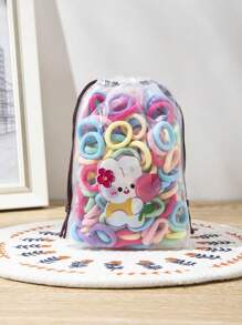 100pcs Children Small Hair Bands Baby Girl Headbands Colorful Kid Elastic Hair Tie Nylon Scrunchie Hair Rope Hair Accessories