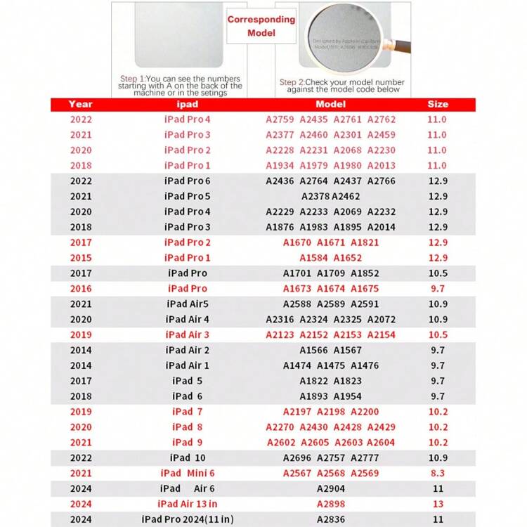 360° 旋转保护壳适用于 iPad 保护壳 Air 1 2 3 4 5 Pro 11 6 7 8 9 代保护壳带笔架折叠支架亚克力透明 - 白色 - 查看 11