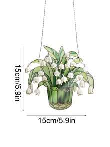 1 件/2 件铃兰窗饰，花朵亚克力窗挂艺术装饰，送给家人和朋友的完美礼物，适用于家居装饰家居卧室配件 - 彩色 - 查看 6