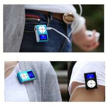 Reproductor de música MP3 con tarjeta de 128 MB de canciones, mini reproductor de música portátil con carcasa de metal para deportes y carreras - Azul - Ver 4