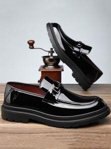 Giày lười nam da, giày công sở phong cách Anh, vui lòng đặt hàng lớn hơn 1 cỡ - màu đen - Xem 4