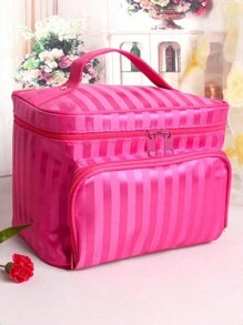 1pc Stylish Cosmetic Handbag - Lightweight, Water-Resistant, Polyester Lining, Perfect For Women Outdoor Travel And Everyday Use - Zipper Closure, Carry-On Toiletry Wash Bag - Multicolor - View 9