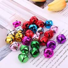 100 个 0.5 英寸铃铛用于工艺多色圣诞铃铛 DIY 工艺铃铛用于家居装饰节日和派对装饰金属铃铛节日装饰品 - 彩色 - 查看 8