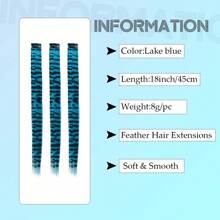 3pcs/Set Synthetic Long Straight Clip-In Hair Extensions For Women, Colorful Zebra Stripe Feather Design, For Halloween, Daily Wear, Party