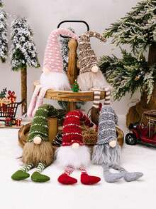 1 pieza Ornamento de muñeca sin rostro con sombrero de Navidad sentada, Enano de cabello en espiral Duende Rudolph Decoración de escritorio de Navidad, Decoración navideña, Decoración del hogar, Decoración de habitación, Decoración de fiesta temática de Navidad, Decoración de habitación, Decoración del hogar, Decoración de oficinas, Decoración de fiesta temática, Decoración navideña