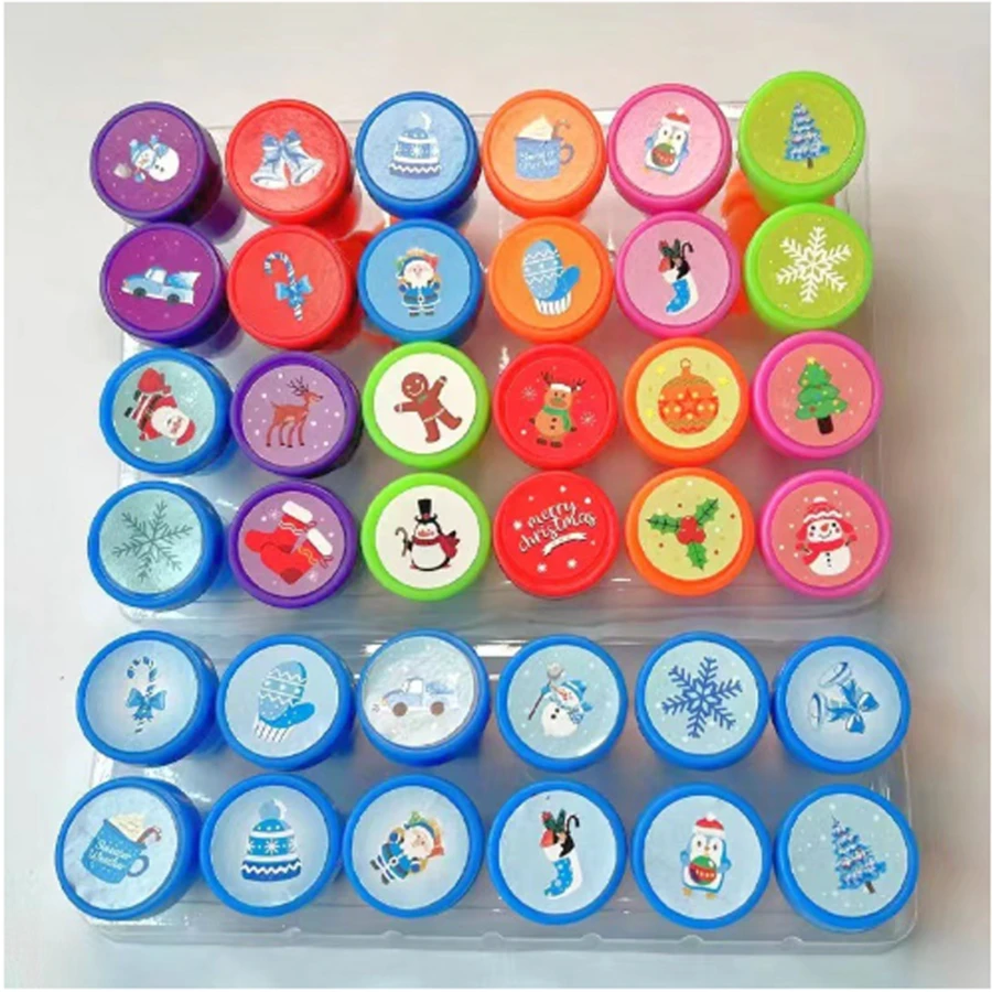 12 Con dấu hình bông tuyết Giáng sinh, Con dấu trang trí tặng giáo viên, Sổ tay, Con dấu quà tặng - Nhiều màu - Xem 1