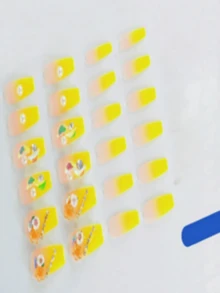 Bộ 24 móng tay giả Coffin màu lì quyến rũ mùa hè dài vừa phải. Móng tay giả màu vàng nắng rực rỡ có họa tiết hoa 3D và ngọc trai giả. Móng tay giả Ballerina sang trọng và lộng lẫy, thích hợp để trang trí móng hàng ngày cho phụ nữ. Bộ sản phẩm bao gồm một dũa móng, keo dán và một que tẩy móng. - Nhiều màu - Xem 2