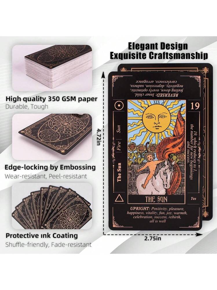 Cartas Del Tarot Clásico – Baraja De 78 Cartas Con Estilo Pastel – Juego De Predicción Para Principiantes Y Expertos – Regalo Mágico