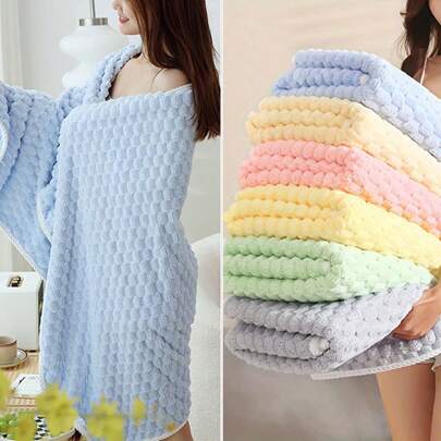 liangyuan SHEIN X Milania Super Soft Microfiber Bath Towel - Super Absorbent And Quick Drying, Suitable For Daily Use, Spa, Fitness, Travel