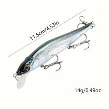 1 件 3 钩仿生诱饵塑料模型诱饵，远距离投掷小鱼鲈鱼蛇头鱼诱饵，海水钓鱼仿生诱饵，钓鱼装备，钓鱼配件 - 彩色 - 查看 3