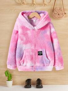 Tween Girl Casual Adorable Hooded Fluffy Ombre Loose Cardigan