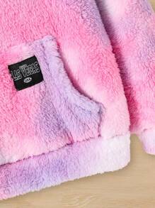 Tween Girl Casual Adorable Hooded Fluffy Ombre Loose Cardigan