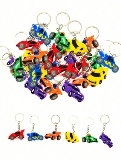 24pcs-Race Car Keychain Race Car Party Favors Key Ring Decor Silicone Keychain Reusable Race Car Birthday Party Supplies For Bag Fillers Race Car Party Ornaments,Party Favours, Party Bag Fillers, Racing Cars Party, Racing Cars Theme Party, Let's Go Racing Party, Start Your Engine Birthday, Plastic Key Chain Hooks Racing Cars Party Clasp DIY Keychain Keyring