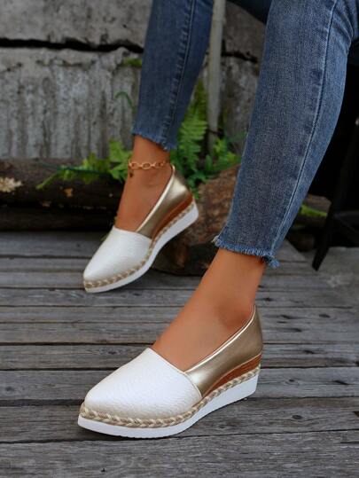 Women's New Platform Mixed Color Slip-On Casual Outdoor Sports Comfortable And Lightweight Flats