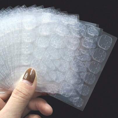 360 miếng (15 tờ)/600 miếng (25 tờ)/840 miếng (35 tờ)/1080 miếng (45 tờ)/1320 miếng (55 tờ)/1560 miếng (65 tờ) Miếng dán móng tay gel hai mặt, Thích hợp cho móng giả, Miếng dán móng tay hai mặt dạng thạch, Miếng dán có keo, Miếng dán gel móng tay, Miếng dán móng tay, Miếng dán móng tay tự làm, Vật tư làm móng